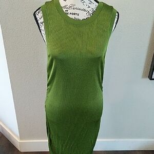 Green Sleeveless Ribbed Dress Bodycon S/M